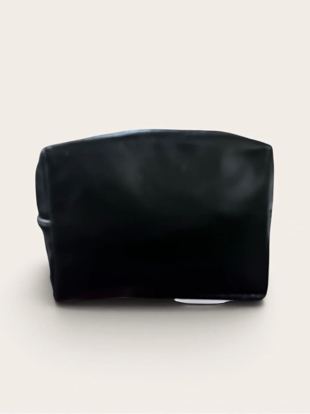 Yves Saint Laurent Black Leather Toiletry Pouch with Silver Accents